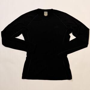 Icebreaker 200 Shirt Womens XS Black Merino Wool Long Sleeve Thermal Base Layer